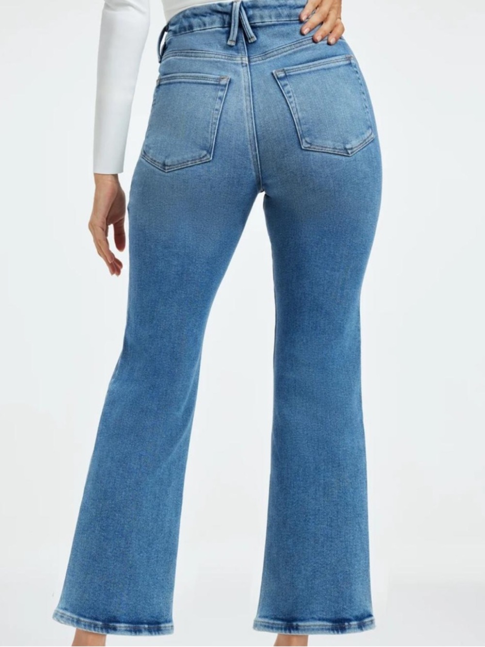 Good American Good Legs Cropped Mini Bootcut Jeans